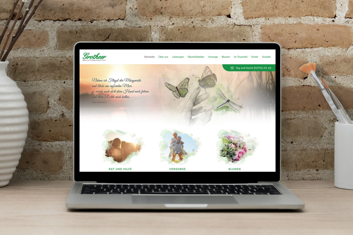 Website von Grotheer Bestattungen